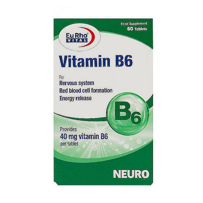 قیمت خرید اینترنتی قرص ویتامین B6 یوروویتال 60 عدد Eurho Vital
